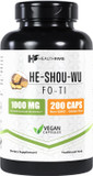 Fo-Ti He Shou Wu, 1000Mg | 200 Veg Capsules | Herbal Supplement | Gluten-Free | Non-Gmo