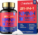 Nmnh Supplement, 21-In-1 Dihydronicotinamide Mononucleotide, 1000Mg Per Serving Nad+ Support, Gluten Free Supports Healthy Aging, Cellular Energy & Immune Health - 30 Servings
