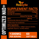 1300 Mg Liposomal Nad+ Supplement | Highest Absorption | Purest Nad Supplemet To Boost Nad+ Effetively | Boosting Nad+ Supplement For Aging Defese, Cellular Energy, Longevity | 60 Count