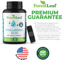 Forestleaf Hyaluronic Acid Supplements | 100Mg High Bioavailable Dietary Hyaluronic Acid Powder Capsules + 50Mg Vit C | Supports Skin Hydration, Joint Lubrication, Anti-Aging, Hair & Nails | 120 Caps