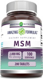 Amazing Formulas Msm (Methylsulfonylmethane) Supplement | 1000 Mg Per Serving | 200 Tablets | Non-Gmo | Gluten Free | Made In Usa