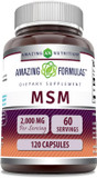 Amazing Formulas Msm (Methylsulfonylmethane) Supplement | 2000 Mg Per Serving | 120 Capsules | Non-Gmo | Gluten-Free | Made In Usa
