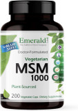 Emerald Labs Msm 1000Mg - Joint, Liver & Immune Support Supplement With Methylsulfonylmethane - Gluten-Free & Additive-Free - 200 Vegetable Capsules (Up To 100-Day Supply)