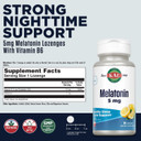 Kal Melatonin 5Mg Sleep Aid Lozenges, Melatonin Supplement Supports Sleep Quality, Calming Relaxation And A Healthy Sleep Cycle, With Added Vitamin B6, Vegetarian, Natural Lemon Flavor, 30 Lozenges