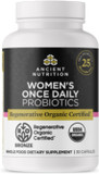 Ancient Nutrition Regenerative Organic Certified Probiotics For Women, Probiotics WomenS Once Daily, For Healthy Digestion And Immune System Function Support, 25 Billion Cfus* Per Serving, 30 Count