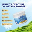 Bovine Colostrum Supplement Powder - 60% Igg 3000 Mg Bovine Colostrum - Gut, Hair Growth, Exercise, Immune, Beauty -Easy To Mix, Unflavored 40 Servings (1 Bottle)
