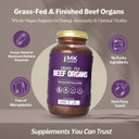 Mk Supplements  Grass-Fed Beef Organs 3000 Mg, 180 Beef Organs Capsules, Multivitamin, 100% Pasture-Raised In New Zealand, 45-Day Supply, Liver, Heart, Kidney, Spleen, Pancreas