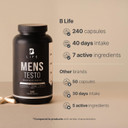 Testosterone Booster For Men | 240 Caps - 80 Days | Stamina, Endurance, Muscle Growth & Strength | Made In Usa By B Life