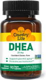 Country Life Dhea 25Mg, 90 Vegan Capsules, Certified Gluten Free, Certified Vegan, Non-Gmo Verified