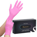 Segbeauty Disposable Gloves Pink, 100 Counts Latex Rubber Free Powder Free Gloves Small, Professional Hair Dyeing Gloves Grooming Cleaning Gloves Work Gloves For Mechanic Tattoo Supplies Nail Polishpink-S