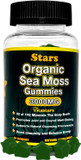 Organic Sea Moss Gummies, Infused With Apple Cider Vinegar, Burdock Root & Bladderwrack, Seamoss Gut Health & Immune Support Supplements For Men And Women, 3000 Mg, 60 Star Shaped Gummies
