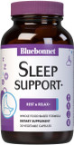 Bluebonnet Nutrition Sleep Support, Rest & Relaxation Whole Food-Based Formula*, Non-Gmo, Vegan, Gluten-Free, Kosher Certified, Soy-Free, Dairy-Free, 60 Vegetable Capsules, 60 Servings
