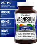 Farmhaven Magnesium Glycinate & Malate Complex W/Vitamin D3, 100% Chelated For Max Absorption- Bone Health, Nerves, Muscles, 240 Capsules, 120 Days Farmhaven Magnesium Glycinate & Malate Complex W/Vitamin D3, 100% Chelated For Max Absorption- Bone Health, Nerves, Muscles, 240 Capsules, 120 Days