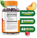 Lifeable Iron Gummies | 20Mg | With Vitamin C | Great Tasting Blood Builder Iron Supplement | Iron With Vitamin C For Iron Deficiency | Iron Gummies For Women, Men, Adults | 90 Gummies