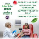 Lifeable Iron Gummies | 20Mg | With Vitamin C | Great Tasting Blood Builder Iron Supplement | Iron With Vitamin C For Iron Deficiency | Iron Gummies For Women, Men, Adults | 90 Gummies