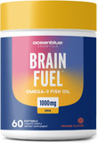 Oceanblue Essentials Brain Fuel  60Ct  Burpless Fish Oil  High Potency Omega 3 Dha Supplement For Brain And Eye Support 1000 Mg  Tasty Orange Flavor  1 Month Supply