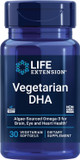 Life Extension Vegetarian Dha, Omega-3 From Algae For Cognition, Mood & Eye Health, Gluten-Free, Non-Gmo, Vegan, 30 Softgels