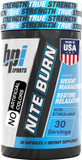 Bpi Sports Nite Burn Fat Burner For Women & Men - Bed Time Fat Burner & Sleep Support  Nighttime Relaxation & Metabolism Booster  Keto Friendly, Weight Loss  30 Servings  640Mg, Capsules
