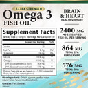 Omega 3 Fish Oil Triple Strength 1200 Mg, Omega-3 Supplements, Natural Brain Heart Health & Immune Support - Fatty Acids With Epa & Dha - Wild Caught Purified Fish Oil Supplement - 60 Softgels