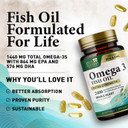 Omega 3 Fish Oil Triple Strength 1200 Mg, Omega-3 Supplements, Natural Brain Heart Health & Immune Support - Fatty Acids With Epa & Dha - Wild Caught Purified Fish Oil Supplement - 60 Softgels