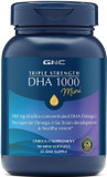 Gnc Triple Strength Dha 1000 Mini Omega 3 Supplement, 1000Mg, Ultra Concentrated, High Potency, Supports Brain Development And Healthy Vision, Burpless, 90 Mini Softgels, 45 Svg, 45 Day Supply