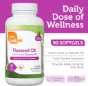 Zahler Organic Flaxseed Oil - 1000Mg Softgels - Cold-Pressed Organic Flax Seed Oil - Organic Omega 3 Ala Supplement - Kosher Non-Gmo Gluten Free Vegetarian-Friendly Flaxseed Supplement (90 Count)