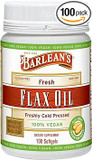 Barlean'S Omega 3 6 9 Flaxseed Oil Supplements, Cold-Pressed Flax Seed Supplement Softgels With 1650 Mg Ala Fatty Acids, 100 Count
