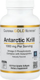 California Gold Nutrition Antarctic Krill Oil, Omega-3 Phospholipids With Naturally Occurring Astaxanthin, Natural Strawberry & Lemon Flavor, Non Gmo, 1,000 Mg, 120 Fish Gelatin Softgels