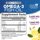 Omega 3 Fish Oil 2400 Mg - Triple Strength Omega3, Epa & Dha Fatty Acids Supplement - Natural Support For Immune, Heart & Brain Health - Wild Caught, Non-Gmo, Lemon Flavor, Burpless - 120 Softgels
