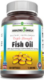 Amazing Omega Triple Strength Fish Oil (Omega-3, Epa/Dha) Supplement | 1360 Mg Per Serving | 120 Softgels | Non-Gmo | Gluten-Free | Made In Usa