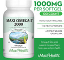 Maxi Health Omega 3 Fish Oil 2000Mg  Fish Oil Omega 3 Supplements With No Fishy Aftertaste  Triple Strength Epa Dha  Kosher Omega3 Supplement To Help Support Overall Wellness (100 Softgels)