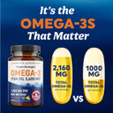 Triple Strength Omega 3 Fish Oil 3600 Mg | Epa & Dha | Over 2100Mg Omega-3 Fatty Acids | 1300Mg Epa + 860Mg Dha | Best Essential Fatty Acids | Premium Wild Caught & Burpless Fish Oil | 180 Ct