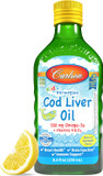 Carlson - Kid'S Cod Liver Oil, 550 Mg Omega-3S, Vitamins A & D3, Wild Norwegian, Lemon, 250 Ml