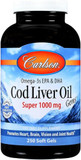 Carlson - Cod Liver Oil Gems, 460 Mg Omega-3S, Plus Vitamins A And D3, Wild Caught Norwegian Arctic Cod, Sustainably Sourced Nordic Fish Oil Capsules, Lemon, 150 + 30 Softgels