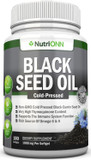 Black Seed Oil - 1000 Mg - 180 Softgels - Cold-Pressed Non-Gmo Black Cumin Seed Capsules - Super High Thymoquinone Content - Nigella Sativa - Rich In Omega 6 & 9 Fatty Acids - Immune Health Support