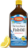 Carlson - The Very Finest Fish Oil, 1600 Mg Omega-3S, Liquid Supplement, Norwegian, Wild-Caught, Sustainably Sourced , Lemon, 16.9 Fl Oz