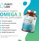 Purity Labs Omega 3 Fish Oil 3000Mg  Dha & Epa Omega 3 Fatty Acid Supplements To Support Heart And Brain Health - Immune Support Supplement - 180 Softgels (60 Servings)