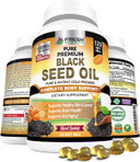 Fresh Healthcare Black Seed Oil Capsules Cold Pressed 1300Mg - 100% Pure Non-Gmo Nigella Sativa - Immune & Joint Support - Premium Softgel Supplement