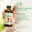 Childlife Essentials Cod Liver Oil For Kids - Liquid Arctic Cod Liver Oil For Babies 6+ Months, Toddlers, & Kids, Added Dha, Epa, Omega-3 Fatty Acids - Strawberry, 8 Fl Oz Childlife Essentials Cod Liver Oil For Kids - Liquid Arctic Cod Liver Oil For Babies 6+ Months, Toddlers, & Kids, Added Dha, Epa, Omega-3 Fatty Acids - Strawberry, 8 Fl Oz