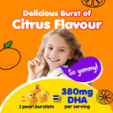 Labo Nutrition I My Kids Brain & Bones Chewable Burstlet, Gluten Free, For Stronger Bones & Behavioral Management, 76% Ultra-Concentrated Rtg Form Omega 3 Dha Fish Oil, Vitamin D3 & K2, Orange