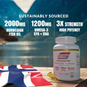 Granite Pristine Omega-3 Supplement, 2000Mg Norwegian Fish Oil Supplements With Epa & Dha, Supports Joint, Heart, Brain, & Mood, Sustainably Sourced, Purity Tested (60 Softgels)
