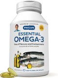 Andrew Lessman Essential Omega-3 Unflavored - 180 Softgels - Ultra-Pure, High Potency Omega-3 Oils. High Dha, No Stomach Upset, No Contaminants, No Mercury. Small Easy To Swallow Softgels