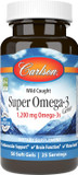 Carlson - Super Omega-3 Gems, 1200 Mg Omega-3S, Wild Caught, Sustainably Sourced, 50 Soft Gels