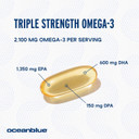 Oceanblue Professional Omega-3 2100-120 Ct - High-Potency Triple Strength Burpless Fish Oil With Epa, Dha & Dpa - Wild Caught - Orange Flavor, 60 Servings