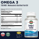 Kal Omega 3 Fish Oil 2,400 Mg - 720/480 Epa Dha Supplements - Eye, Brain, And Joint Support Supplement - Molecularly Distilled And Lab Verified - 60-Day Guarantee - 30 Servings, 60 Softgels