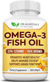 Omega 3 Fish Oil 3750Mg Triple Strength | Epa 1200Mg + Dha 900Mg Fatty Acids | Fish Oil Omega 3 Supplement | Promotes Healthy Heart, Immune System, Eyes, Skin & Brain Function | 180 Burpless Softgels