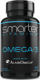 Smartervitamins Omega 3 Fish Oil, Strawberry Flavor, Burpless, Tasteless, 2000Mg, Dha Epa Triple Strength, Made With Alaskomega®