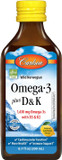 Carlson - Omega-3 + D & K, 1430 Mg Omega-3S, 2000 Iu (50 Mcg) D3, 90 Mcg K2 As Mk-7, Heart Health, Bone Support, Lemon, 200 Ml