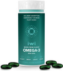 Iwi Omega-3, 60 Softgels (60 Servings), Vegan Plant-Based Algae Omega 3 With Epa + Dha, Whole-Body Support Dietary Supplement, Krill & Fish Oil Alternative, No Fishy Aftertaste