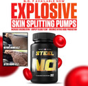 Steel Supplements N.O.7 | Nitric Oxide Formula | Blood Flow | Vascular Support | Pumps & Muscle Fullness | 30 Capsules